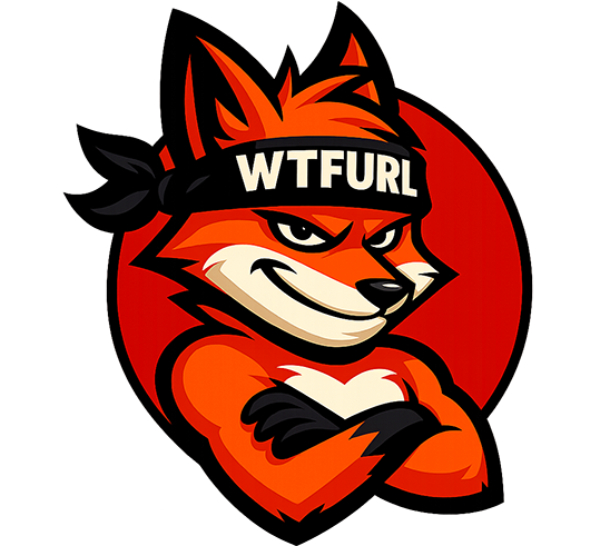 WTFURL fox mascot logo